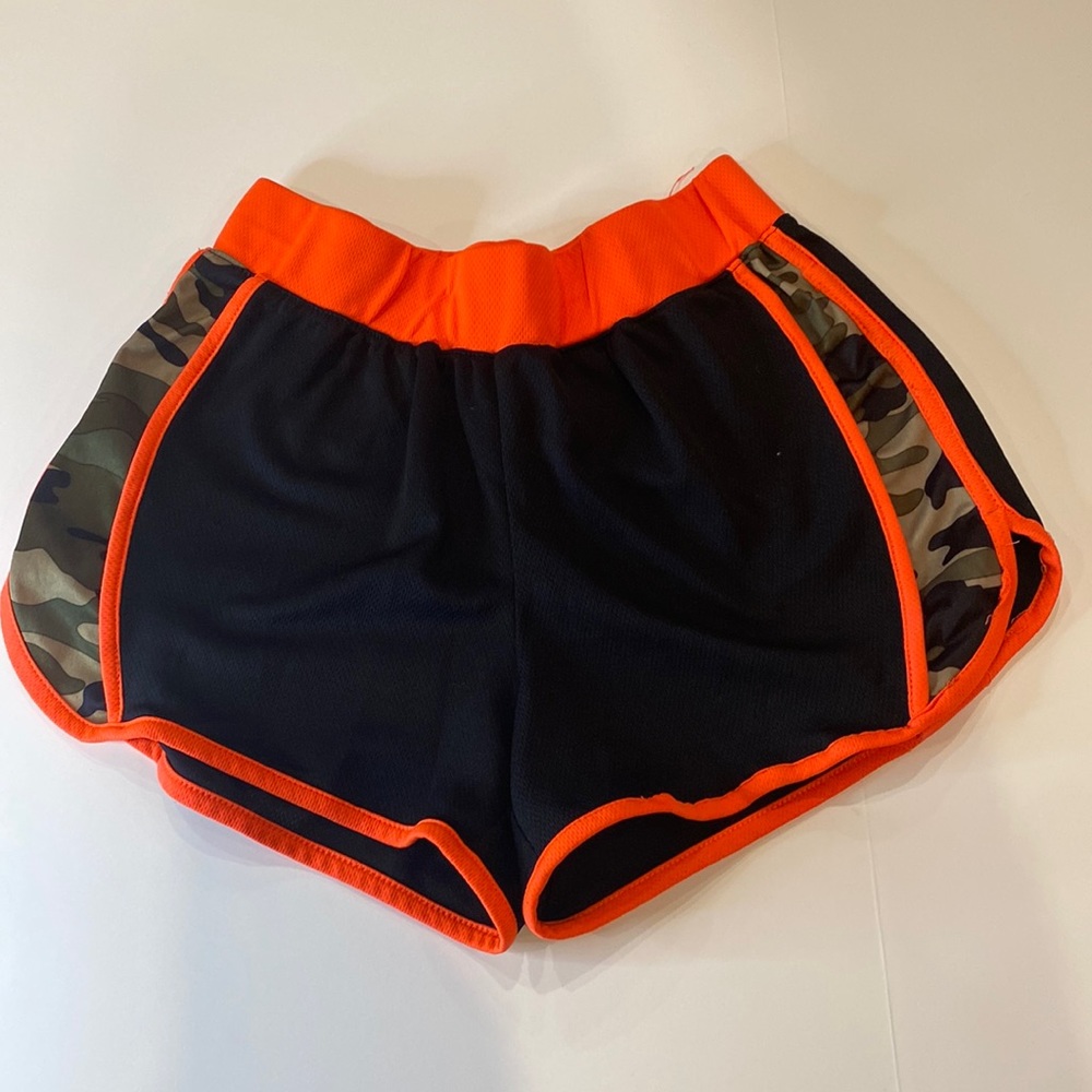 Black pink and camo athletic shorts